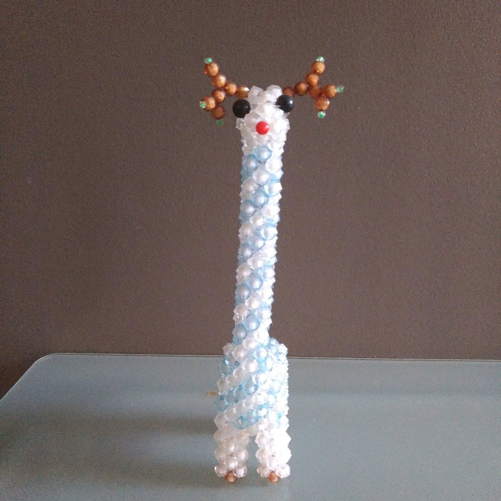 Giraffe Figurine Made With Beads - Home Decor